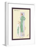 Emerald Dress for a Sunday Brunch-null-Framed Art Print