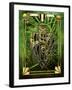 Emerald Green Chevron-Art Deco Designs-Framed Giclee Print