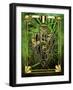 Emerald Green Chevron-Art Deco Designs-Framed Giclee Print