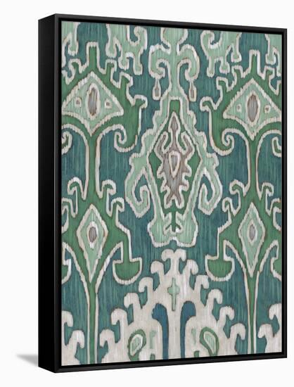 Emerald Ikat II-Chariklia Zarris-Framed Stretched Canvas