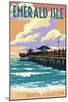 Emerald Isle, North Carolina - Fishing Pier-Lantern Press-Mounted Art Print