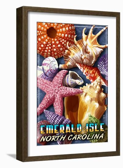 Emerald Isle, North Carolina - Shells-Lantern Press-Framed Art Print