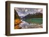 Emerald Lake Louise & Canoe-null-Framed Art Print