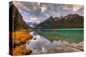 Emerald Lake Louise & Canoe-null-Stretched Canvas