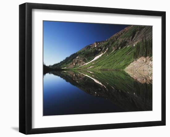 Emerald Lake with Mountain Slope, Gunnison National Forest, Colorado, USA-Adam Jones-Framed Premium Photographic Print