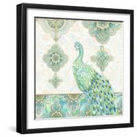 Emerald Peacock II-Janice Gaynor-Framed Art Print