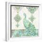 Emerald Peacock II-Janice Gaynor-Framed Art Print