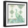 Emerald Peacock II-Janice Gaynor-Framed Art Print