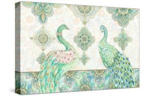 Emerald Peacock Rectangle-Janice Gaynor-Stretched Canvas