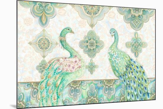 Emerald Peacock Rectangle-Janice Gaynor-Mounted Premium Giclee Print