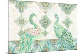 Emerald Peacock Rectangle-Janice Gaynor-Mounted Premium Giclee Print