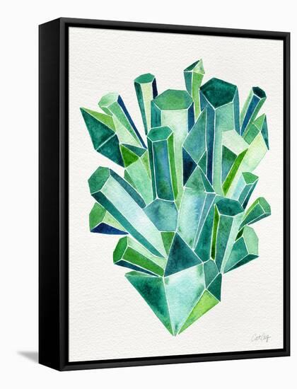 Emerald Watercolor-Cat Coquillette-Framed Stretched Canvas