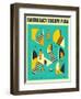 Emergency Escape Plan 1-Jazzberry Blue-Framed Art Print