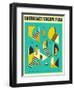 Emergency Escape Plan 1-Jazzberry Blue-Framed Art Print