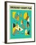 Emergency Escape Plan 1-Jazzberry Blue-Framed Art Print