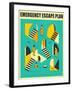 Emergency Escape Plan 1-Jazzberry Blue-Framed Art Print