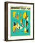 Emergency Escape Plan 1-Jazzberry Blue-Framed Art Print