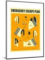 Emergency Escape Plan 2-Jazzberry Blue-Mounted Print