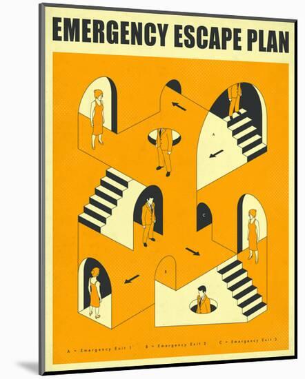 Emergency Escape Plan 2-Jazzberry Blue-Mounted Print