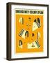 Emergency Escape Plan 2-Jazzberry Blue-Framed Art Print