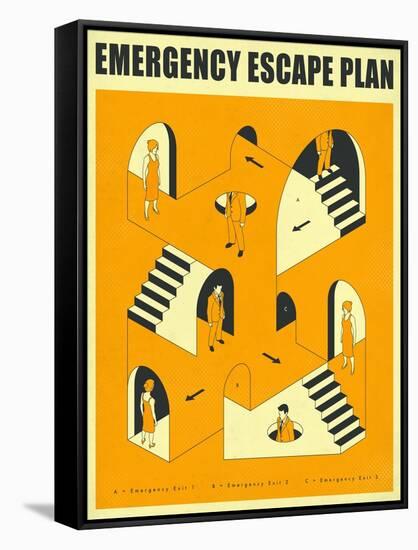 Emergency Escape Plan 2-Jazzberry Blue-Framed Stretched Canvas