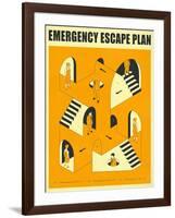 Emergency Escape Plan 2-Jazzberry Blue-Framed Art Print