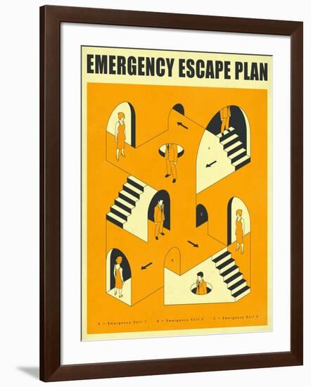 Emergency Escape Plan 2-Jazzberry Blue-Framed Art Print