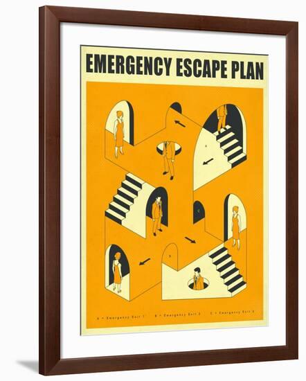 Emergency Escape Plan 2-Jazzberry Blue-Framed Art Print