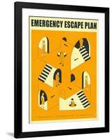 Emergency Escape Plan 2-Jazzberry Blue-Framed Art Print