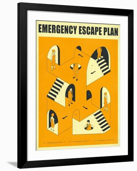 Emergency Escape Plan 2-Jazzberry Blue-Framed Art Print
