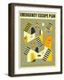 Emergency Escape Plan 3-Jazzberry Blue-Framed Art Print