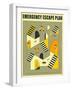 Emergency Escape Plan 3-Jazzberry Blue-Framed Art Print