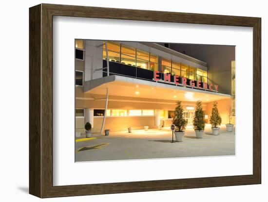 Emergency Room Entrance at a Hospital at Night.-SeanPavonePhoto-Framed Photographic Print