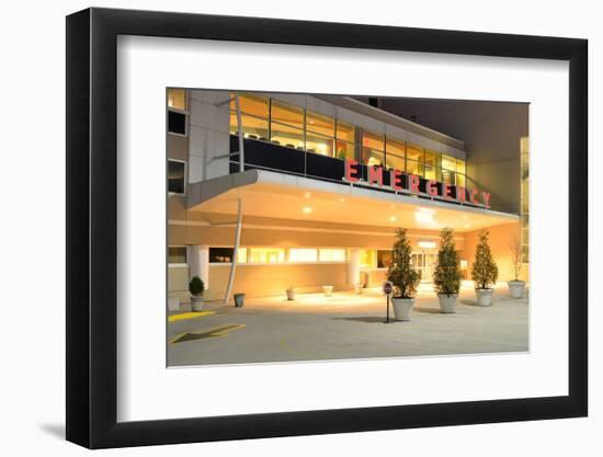 Emergency Room Entrance at a Hospital at Night.-SeanPavonePhoto-Framed Photographic Print