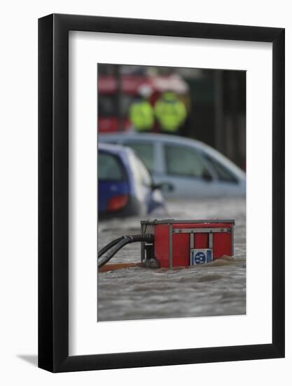 Emergency Services Pumping Floodwaters-David Woodfall-Framed Photographic Print