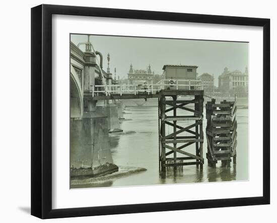 Emergency Water Supply Pump Platform, Westminster Bridge, London, Wwii, 1944-null-Framed Photographic Print