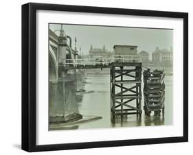 Emergency Water Supply Pump Platform, Westminster Bridge, London, Wwii, 1944-null-Framed Photographic Print