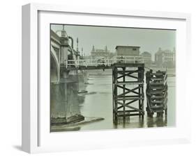 Emergency Water Supply Pump Platform, Westminster Bridge, London, Wwii, 1944-null-Framed Photographic Print