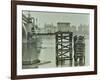 Emergency Water Supply Pump Platform, Westminster Bridge, London, Wwii, 1944-null-Framed Photographic Print