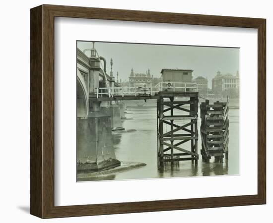 Emergency Water Supply Pump Platform, Westminster Bridge, London, Wwii, 1944-null-Framed Photographic Print