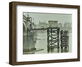 Emergency Water Supply Pump Platform, Westminster Bridge, London, Wwii, 1944-null-Framed Photographic Print