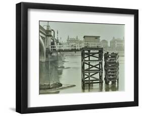 Emergency Water Supply Pump Platform, Westminster Bridge, London, Wwii, 1944-null-Framed Photographic Print