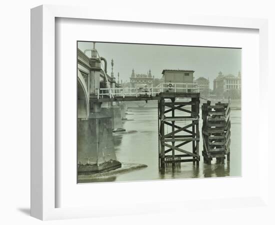 Emergency Water Supply Pump Platform, Westminster Bridge, London, Wwii, 1944-null-Framed Photographic Print