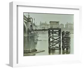 Emergency Water Supply Pump Platform, Westminster Bridge, London, Wwii, 1944-null-Framed Photographic Print