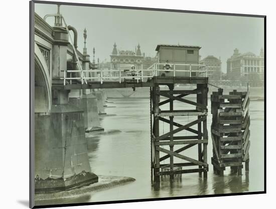 Emergency Water Supply Pump Platform, Westminster Bridge, London, Wwii, 1944-null-Mounted Photographic Print