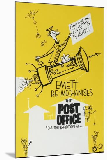 Emett Re-Mechanises the Post Office-Rowland Emett-Mounted Art Print