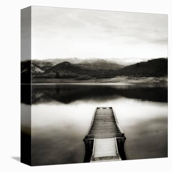 Emigrant Lake Dock II in Black and White-Shane Settle-Framed Stretched Canvas