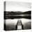 Emigrant Lake Dock II in Black and White-Shane Settle-Framed Stretched Canvas