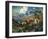 Emigrant Train at Donner Lake-David Johnson-Framed Art Print