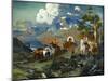 Emigrant Train at Donner Lake-David Johnson-Mounted Art Print